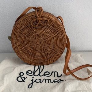 Brand New Brown Rattan Round Bag